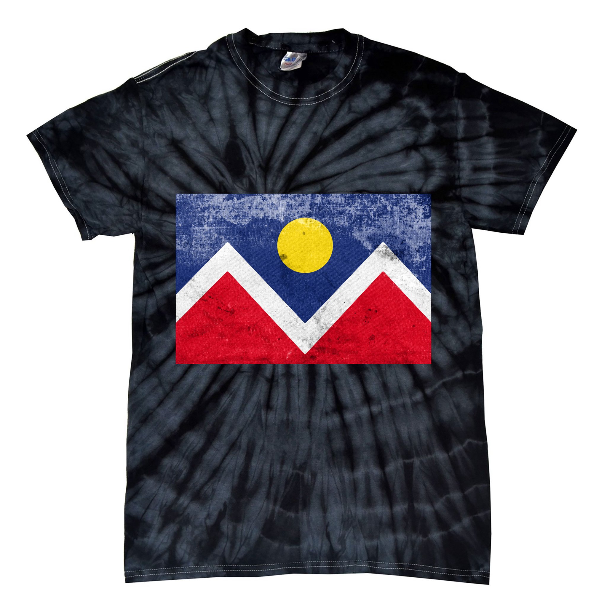 Vintage City Of Denver Colorado Flag Tie-Dye T-Shirt