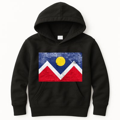 Vintage City Of Denver Colorado Flag Kids Hoodie