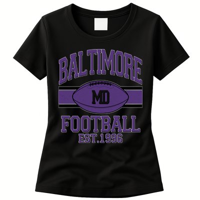 Vintage Classic Baltimore Maryland Ravens Football EST1996 Womens T-Shirt