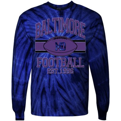 Vintage Classic Baltimore Maryland Ravens Football EST1996 Tie-Dye Long Sleeve Shirt