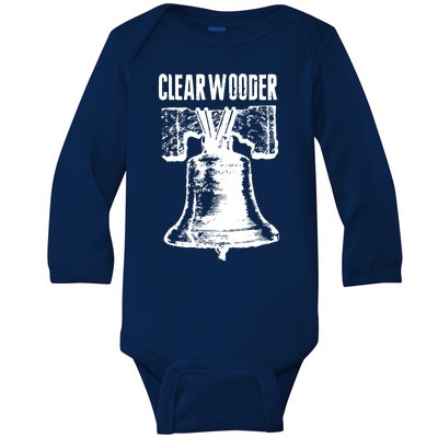 Vintage Clearwooder Bell Clearwater Philly Baseball  Baby Long Sleeve Bodysuit