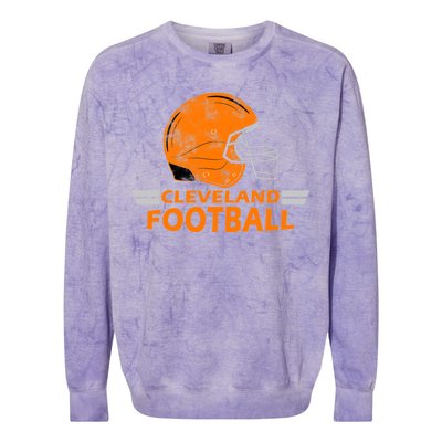 Vintage Cleveland Football Helmet Colorblast Crewneck Sweatshirt