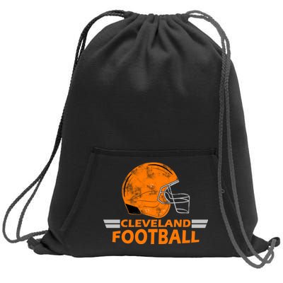 Vintage Cleveland Football Helmet Sweatshirt Cinch Pack Bag