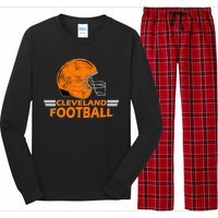 Vintage Cleveland Football Helmet Long Sleeve Pajama Set