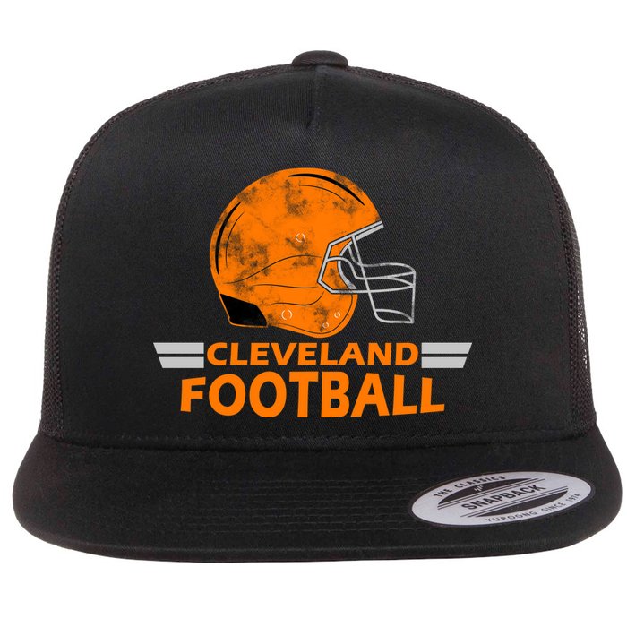 Vintage Cleveland Football Helmet Flat Bill Trucker Hat