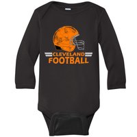 Vintage Cleveland Football Helmet Baby Long Sleeve Bodysuit