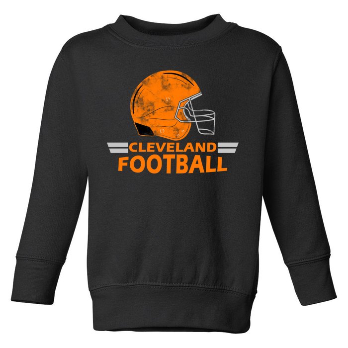 Vintage Cleveland Football Helmet Toddler Sweatshirt