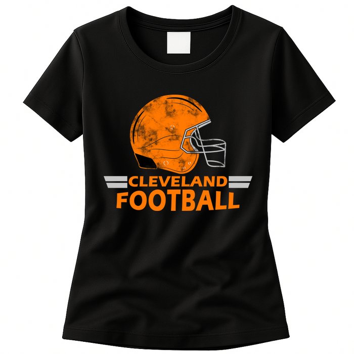 Vintage Cleveland Football Helmet Women's T-Shirt