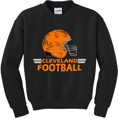 Vintage Cleveland Football Helmet Kids Sweatshirt