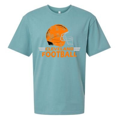 Vintage Cleveland Football Helmet Sueded Cloud Jersey T-Shirt