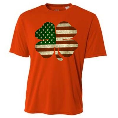 Vintage Clover Irish American Flag Cooling Performance Crew T-Shirt