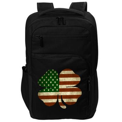 Vintage Clover Irish American Flag Impact Tech Backpack