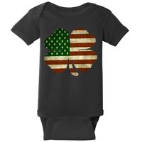 Vintage Clover Irish American Flag Baby Bodysuit