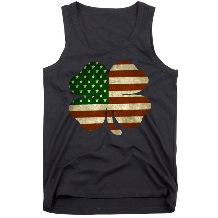 Vintage Clover Irish American Flag Tank Top