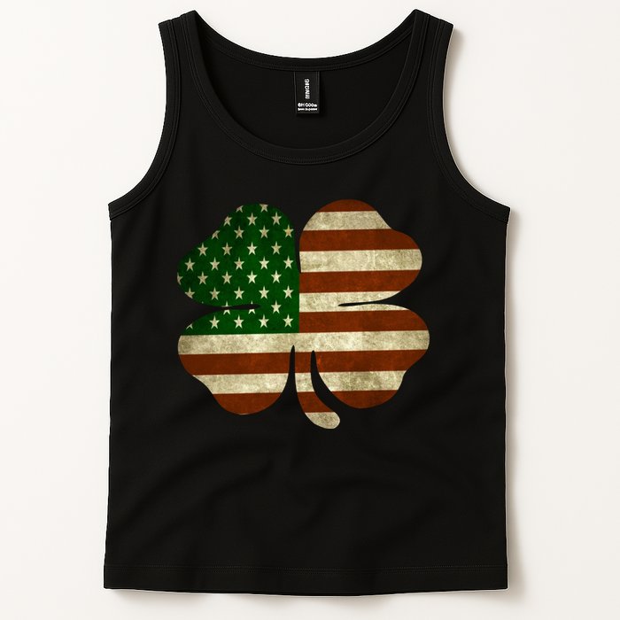 Vintage Clover Irish American Flag Tank Top