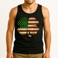 Vintage Clover Irish American Flag Tank Top