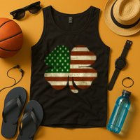 Vintage Clover Irish American Flag Tank Top