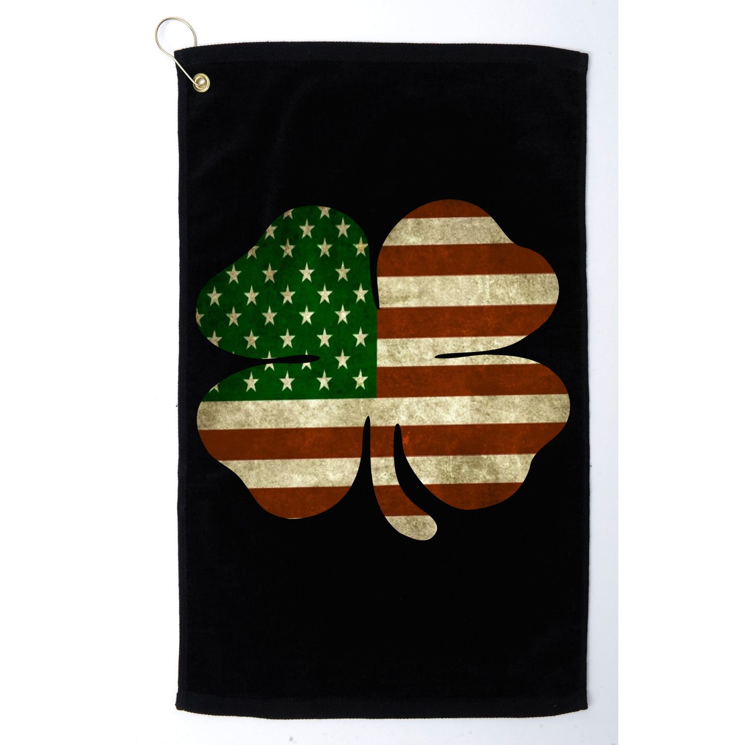 Vintage Clover Irish American Flag Golf Towel