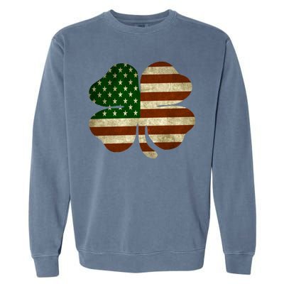 Vintage Clover Irish American Flag Garment-Dyed Sweatshirt