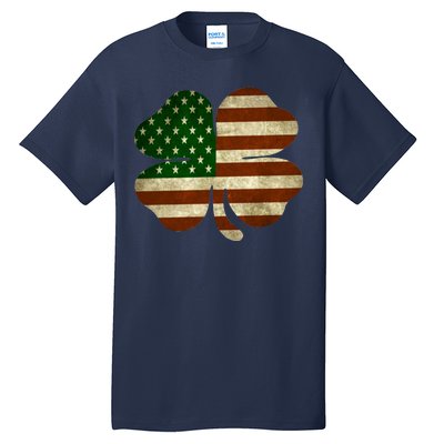 Vintage Clover Irish American Flag Tall T-Shirt