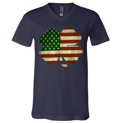 Vintage Clover Irish American Flag V-Neck T-Shirt