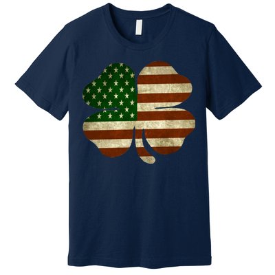 Vintage Clover Irish American Flag Premium T-Shirt