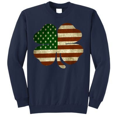 Vintage Clover Irish American Flag Tall Sweatshirt