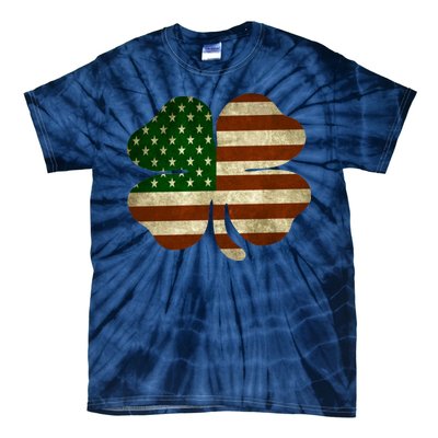 Vintage Clover Irish American Flag Tie-Dye T-Shirt