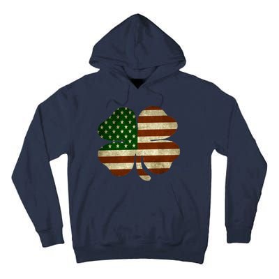 Vintage Clover Irish American Flag Tall Hoodie