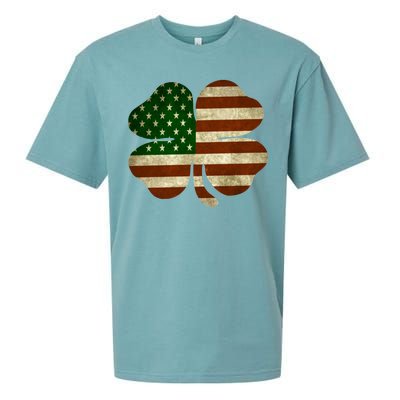 Vintage Clover Irish American Flag Sueded Cloud Jersey T-Shirt