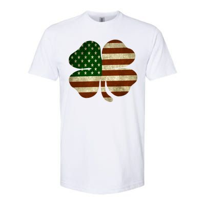 Vintage Clover Irish American Flag Softstyle CVC T-Shirt