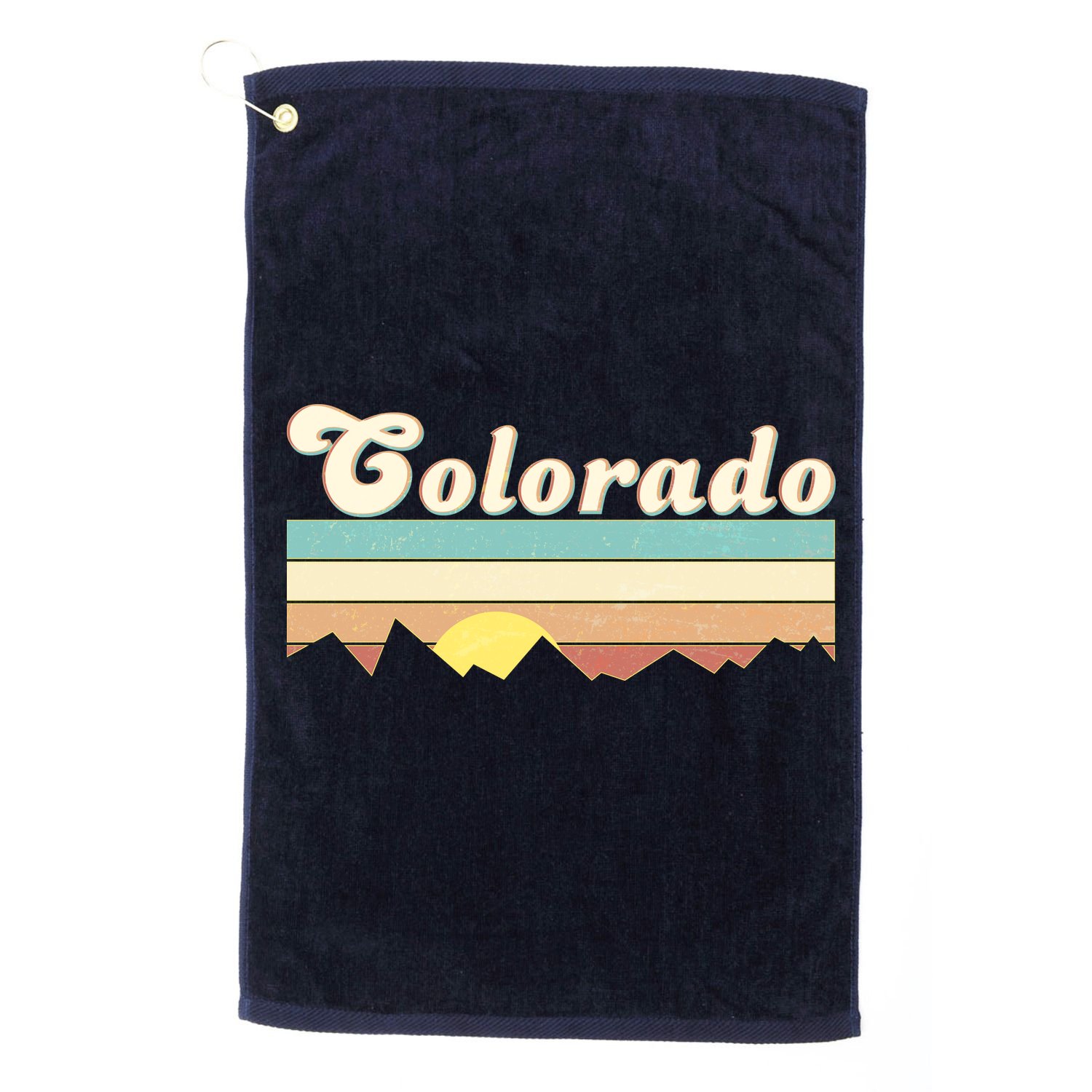 Vintage Colorado Mountain Sunset Golf Towel