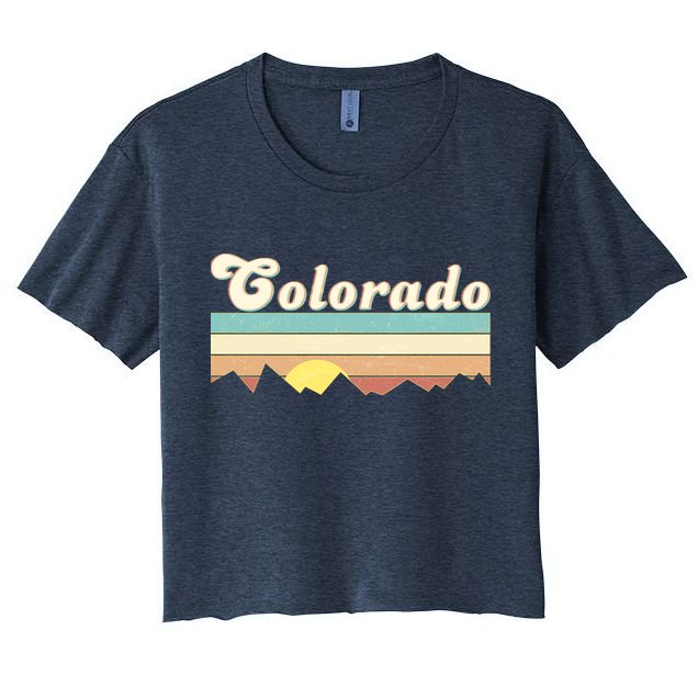Vintage Colorado Mountain Sunset Crop Top