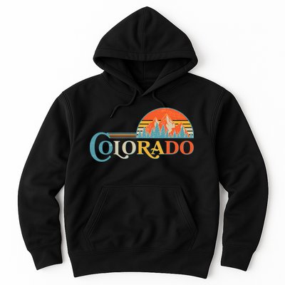 Vintage Colorado Retro Colors Sun Mountains Hoodie