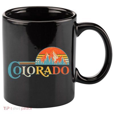 Vintage Colorado Retro Colors Sun Mountains 11oz C Handle Ceramic Mug