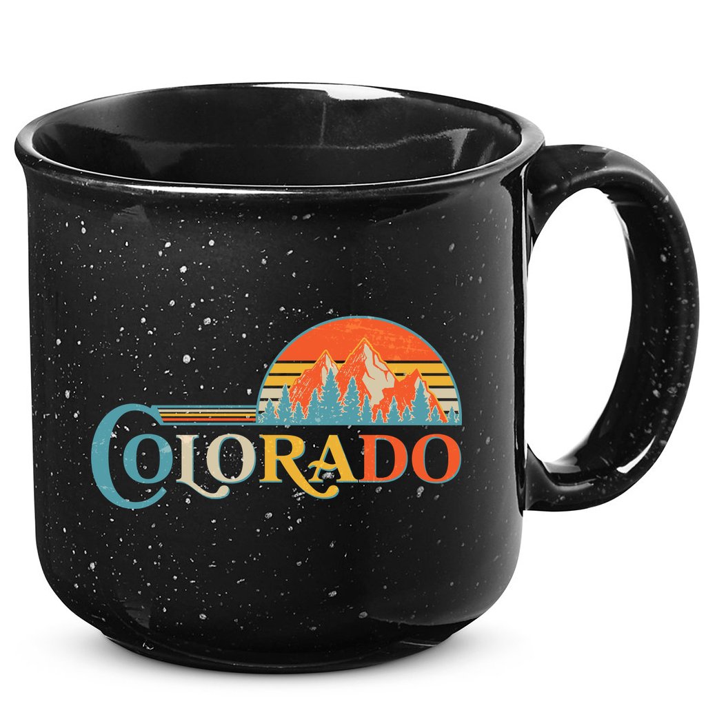 Vintage Colorado Retro Colors Sun Mountains 15oz Campfire Ceramic Mug