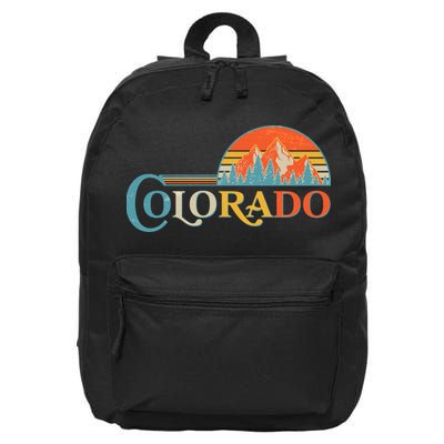 Vintage Colorado Retro Colors Sun Mountains 16 in Basic Backpack