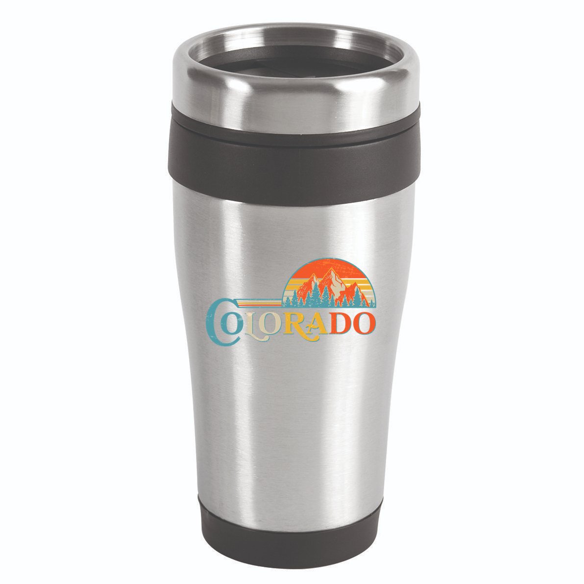 Vintage Colorado Retro Colors Sun Mountains 16oz Travel Tumbler