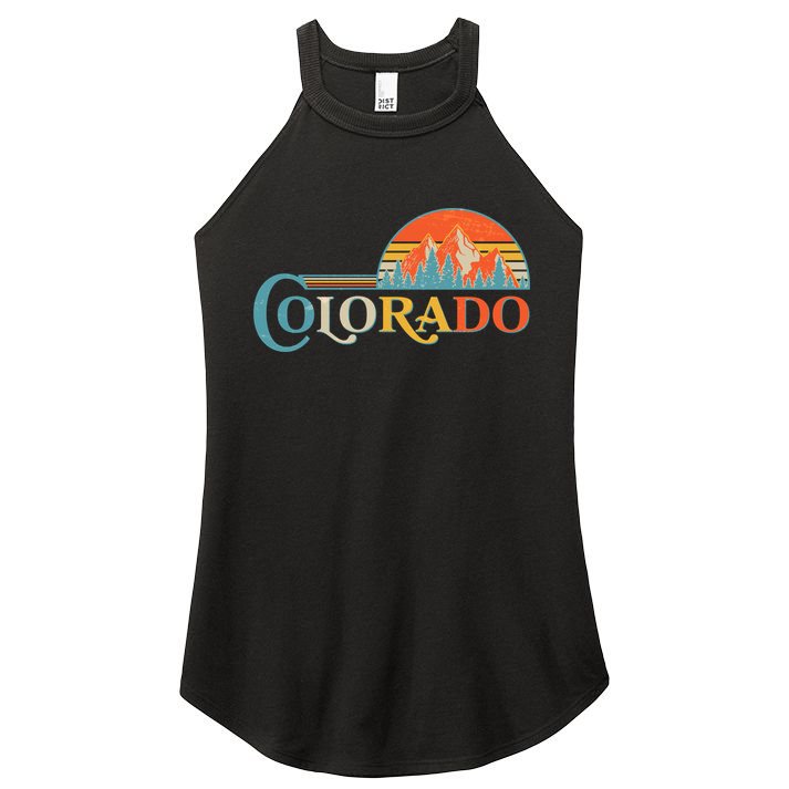 Vintage Colorado Retro Colors Sun Mountains Women's Perfect Tri Rocker Tank