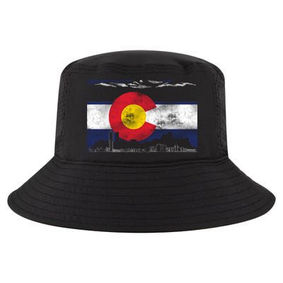 Vintage Colorado Skyline Flag Cool Comfort Performance Bucket Hat