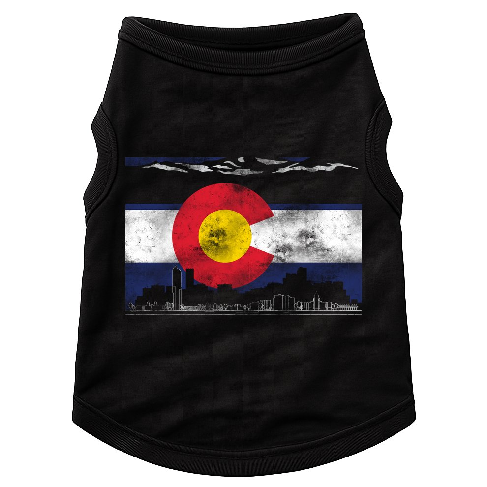 Vintage Colorado Skyline Flag Doggie Tank
