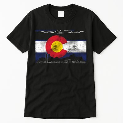 Vintage Colorado Skyline Flag Tall T-Shirt