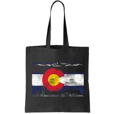 Vintage Colorado Skyline Flag Bag