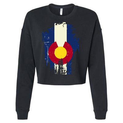 Vintage Colorado State Upside Down Flag Cropped Pullover Crew