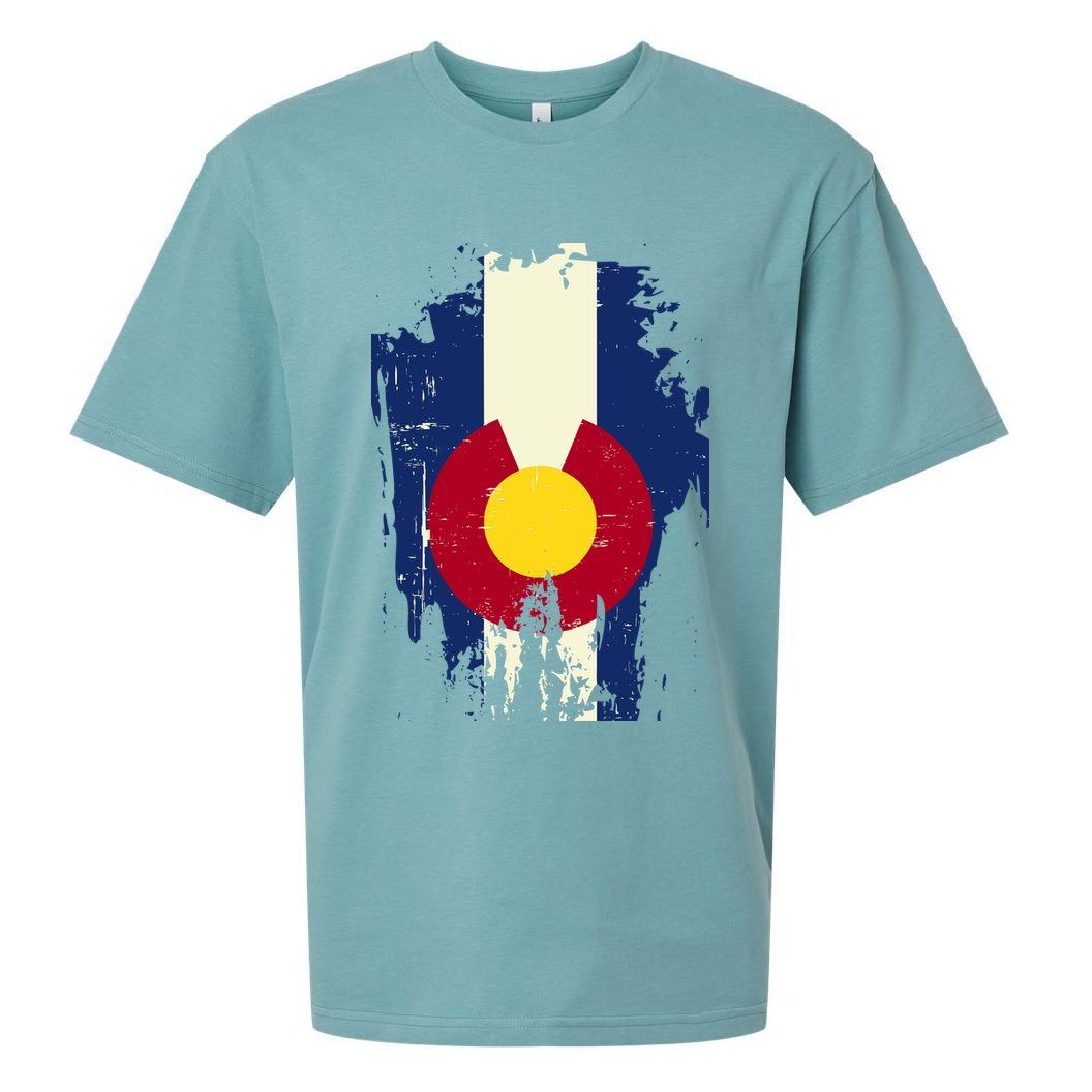 Vintage Colorado State Upside Down Flag Sueded Cloud Jersey T-Shirt