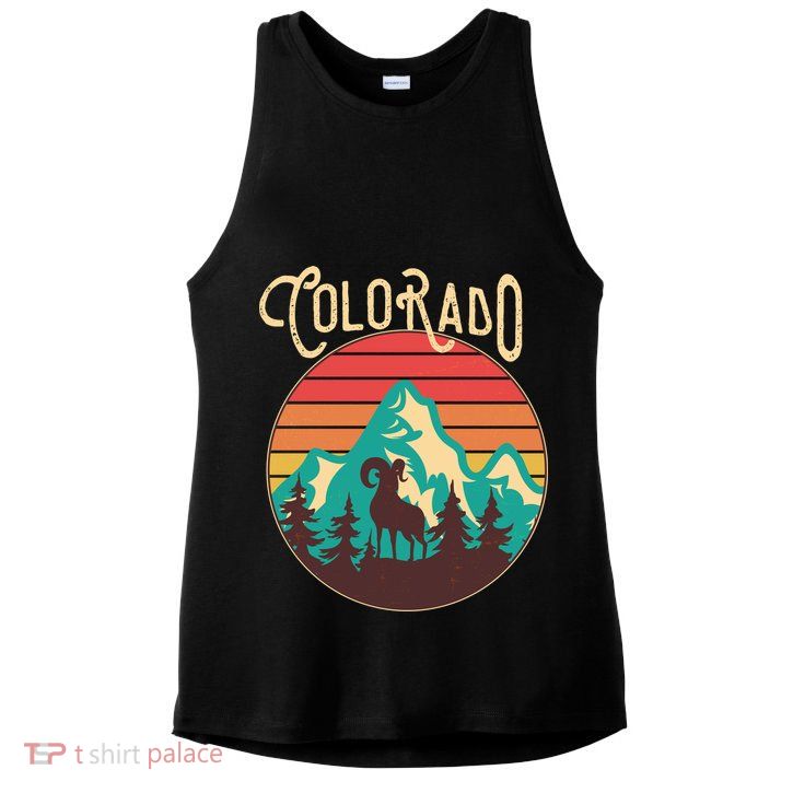 Vintage Colorado Wilderness Emblem Ladies PosiCharge Tri-Blend Wicking Tank