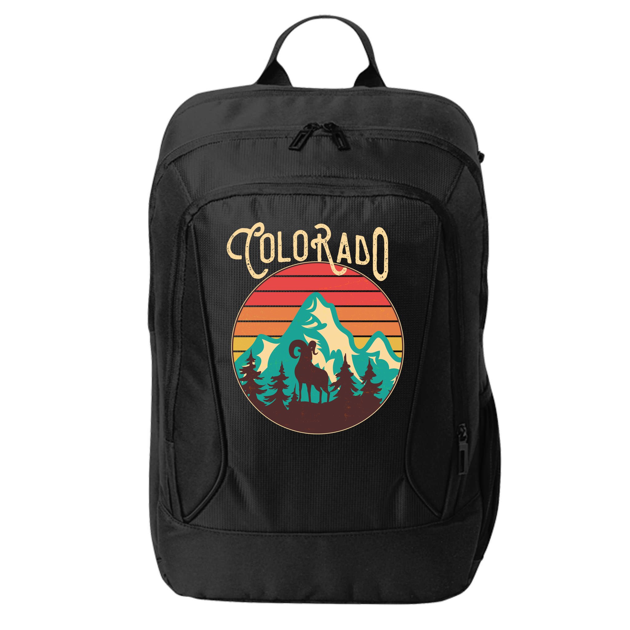 Vintage Colorado Wilderness Emblem City Backpack