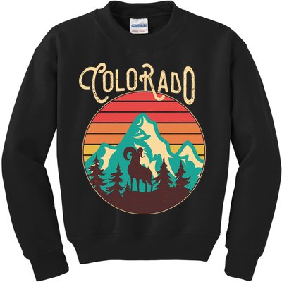 Vintage Colorado Wilderness Emblem Kids Sweatshirt