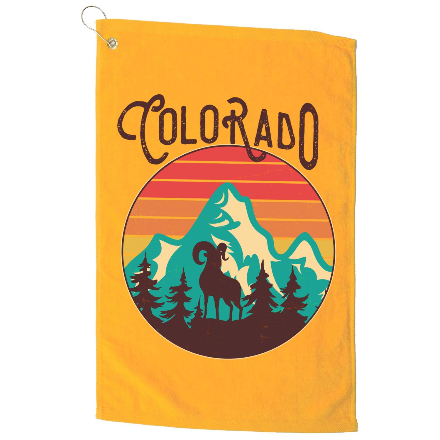 Vintage Colorado Wilderness Emblem Golf Towel