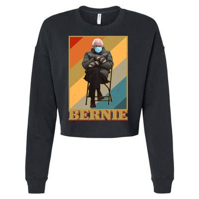 Vintage Colorful Bernie Sanders Mittens Meme Cropped Pullover Crew